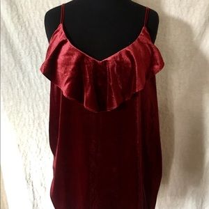 NWT Ruffled velvet tank top